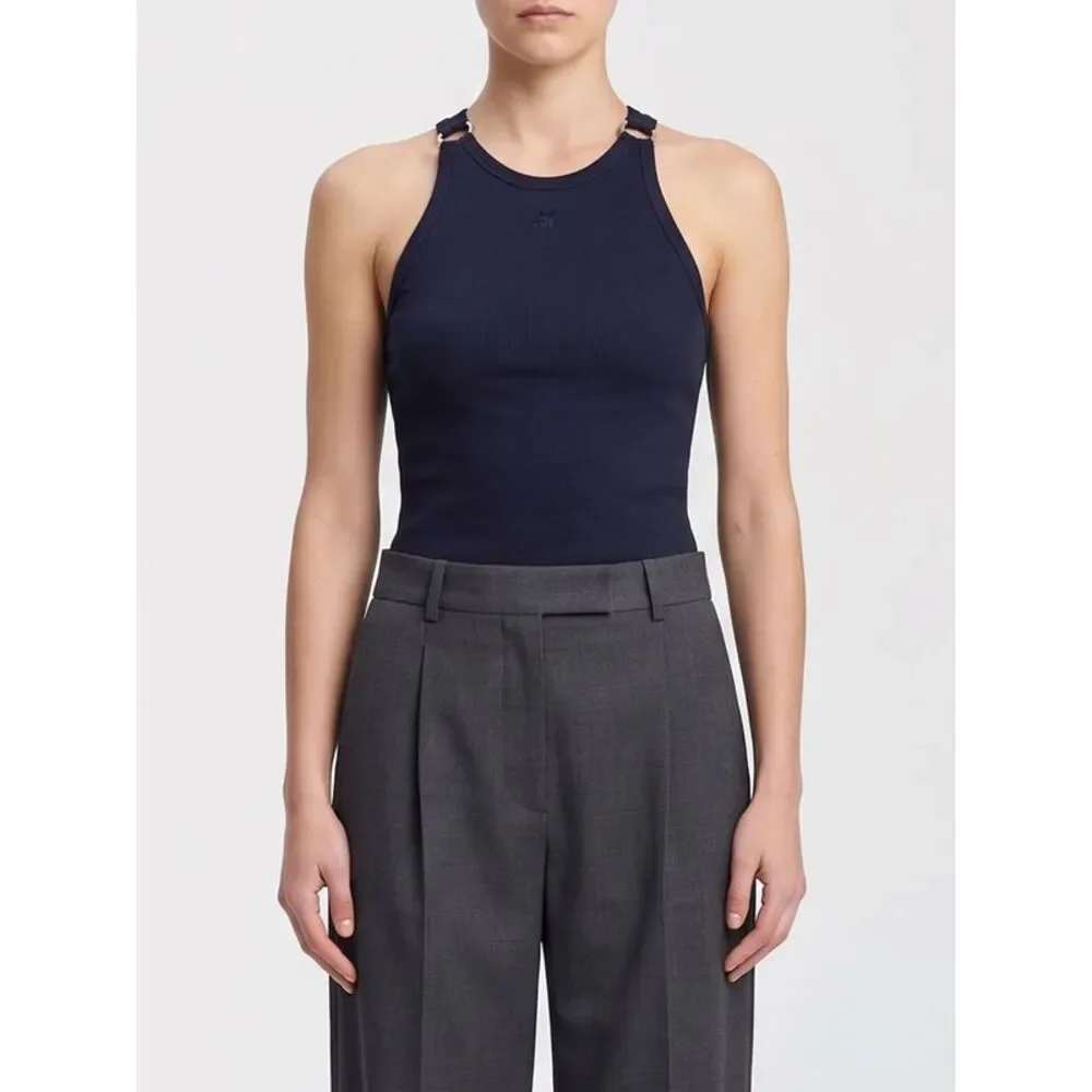 Courreges Women Slim Fit Courri¨Ges Off-The-Shoulder Stretch-Cotton Top